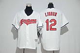 Youth Cleveland Indians #12 Francisco Lindor Navy Blue New Cool Base Stitched Jersey